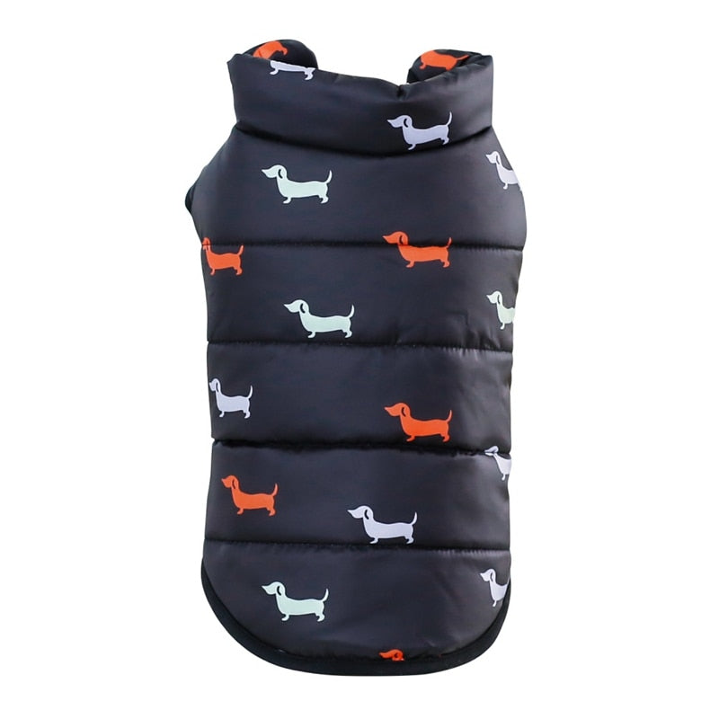 Dog Print Down Vest