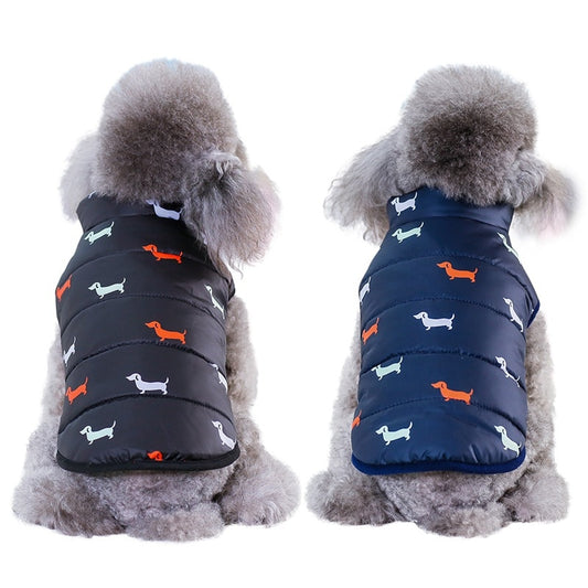 Dog Print Down Vest